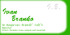 ivan branko business card